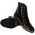Fausto Men Black Lace-Up Boots