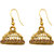 The99Jewel by JewelMaze Brown Austrian Stone Zinc Alloy Gold Plated Jhumki Earrings-FAL0109