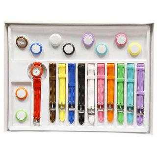11 in 1 changeable girls watch set with 11 straps and bezels by Rushtomart