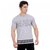 Girggit Round Neck Grey Melange Cotton Polyester Long T-Shirt With Pixelated Striped Graphic