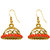 The99Jewel by JewelMaze Gold Plated Orange Austrian Stone Zinc Alloy Jhumki Earrings-FAL0148