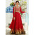 Snazzy Red Georgette Floor Length Suit