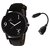 X5 Fusion Round Dial Multicolor Leather Strap Men'S Watch With Otg Cable(B159 Blk)