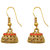 The99Jewel by JewelMaze Gold Plated Orange Austrian Stone Zinc Alloy Jhumki Earrings-FAL0174