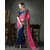 Styloce Multicolor Georgette Embroidered Saree With Blouse