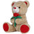 Ultra Brown Teddy Bear Soft Toy with Red Rose Flower - 32cm
