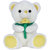 Ultra White Teddy Bear Soft Toy with Yellow Rose Flower - 32cm