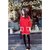 Klick2Style Womens Fashion Fall Winter Fleece Red Dress