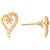 JNB Jewellers American Diamond Heart Shape Pendant and Earrings with Chain