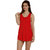 Trendy Solid Red Colour Swimwear Bikini Cover Ups Beach Dress For Women