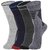 DUKK Men'S Multicoloured Crew Length Cotton Lycra Socks (Pack Of 4)