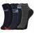 DUKK Men'S Multicoloured Quarter Length Cotton Lycra Socks (Pack Of 5)