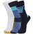 DUKK Men'S Multicoloured Crew Length Cotton Lycra Socks (Pack Of 3)