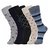 DUKK Men'S Multicoloured Crew Length Cotton Lycra Socks (Pack Of 5)