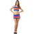 Good-looking And Superb Multi Colored Ruffled Significant Skirted Bikini Set