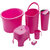 Varmora ultramorden design Bathroom Accessories 6 Pcs Set Pink (Oval Basin 35 ltr, Oval Bucket 17.5 ltr,  Oval Mug1 ltr,  Soap Dish,  Comfort Stool, Round Waste Container Pink