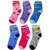 Neska Moda 6 Pairs Kids Multicolor Cotton Ankle Length Socks Age Group 7 to 13 Years SK229