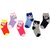 Neska Moda 6 Pairs Kids Multicolor Cotton Ankle Length Socks Age Group 7 to 13 Years SK264