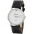 Howdy White Dial With Black Leather Strap Analog Watch