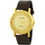 Howdy Golden Dial with Brown Leather Analog Watch