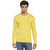 BONATY Yellow Micro Modal  V-Neck Full Sleeves Solid T-Shirt For Men
