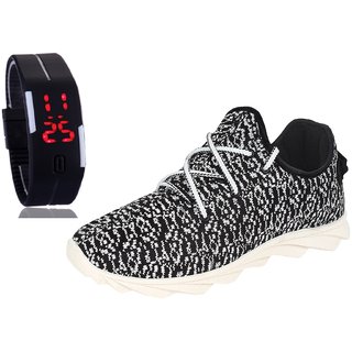 Men's COMBO 403 Sports Sneakers Shoes With LED Watch Bracelet Adjustable Band - SCRATCH-LESS Display