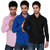 Black Bee Combo Of 3 Plain Casual Slim fit Poly-Cotton Shirts For Men's