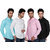 Black Bee Combo Of 4 Plain Casual Slim fit Poly-Cotton Shirts For Men's