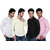 Black Bee Combo Of 4 Plain Casual Slim fit Poly-Cotton Shirts For Men's