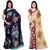 kashvi Sarees Faux Georgette Blue_Brown And Multi Color Printed Combo Saree With Blouse Piece ( 1052_1_1052_2 )