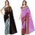 kashvi Sarees Faux Georgette Black_Purple And Multi Color Printed Combo Saree With Blouse Piece ( 1108_2_1115_4 )