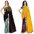 kashvi Sarees Faux Georgette Black_Yellow And Multi Color Printed Combo Saree With Blouse Piece ( 1108_2_1190_2 )