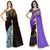 kashvi Sarees Faux Georgette Black_Purple And Multi Color Printed Combo Saree With Blouse Piece ( 1108_2_1190_4 )