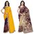 Anand Sarees Faux Georgette Yellow_Brown And Multi Color Printed Combo Saree With Blouse Piece ( 1190_2_1086_4 )