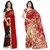 Anand Sarees Faux Georgette RedRed And Multi Color Printed Combo Saree With Blouse Piece ( 1190310865 )