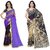 Anand Sarees Faux Georgette PurpleBlue And Multi Color Printed Combo Saree With Blouse Piece ( 1190410862 )