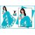 MakeMyFashion Light blue colour chiffon printed party wear saree with unstitched blouse