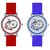 Peacock Red And Black Colour Round Dial Analog Watches Combo For Girls And Womens by  miss
