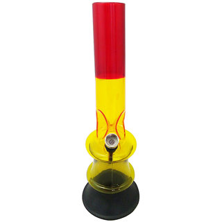Moksha 12 Inch Transparent  Opaque Colors Acrylic Ice Bong, Water Pipe, Hookah ... (Transparent Rasta)