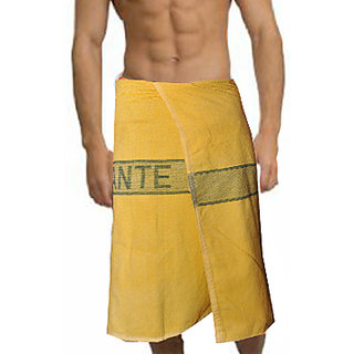 Deal Wala 1 Piece Set Of Russian Cotton Bath Towel - Yellow