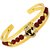 Men's Rudraksh American Diamond Gold Meena Ganesh Cuff Kada Bracelet