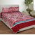 Home Castle 120 TC Cotton Red Floral Double Bedsheet With 2 Pillow Covers (CTN-BST-HC-111)