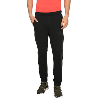 puma solid men's black track pants