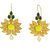 Fab Jewels Online Yellow Stone Gold Plated Leaf design Danglers Earrings for Girls and Women AJ02