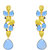 Fab Jewels Online Light Blue Stone Gold Plated Danglers Earrings for Girls and Women AJ40