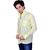 Nation Polo Club Men's Casual Party Wear Striped Linen Blend Yellow Color Shirt