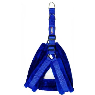Petshop7 Nylon Blue  fur 1 Inch Medium Dog Harness (Chest Size  25-30inch)
