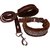 Petshop7 Nylon Dog Collar  Leash with Fur 0.75 Inch-Brown-Small (13.50-18 inch)
