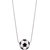 Lil Ballerina Sterling Silver Black & Silver Football Pendant With Chain For Girl