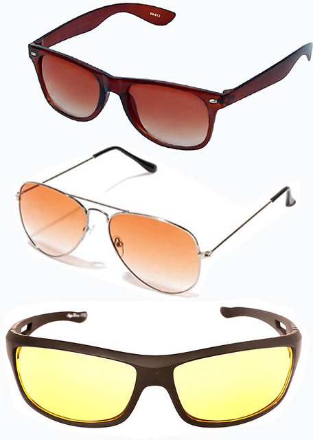 Buy Ivonne Mens Multicolor Mirrored Wayfarer Sunglasses Combo Pack Of 3  Online @ ₹249 from ShopClues